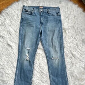 Mother denim ankle dazzler fray weekend kitten 34